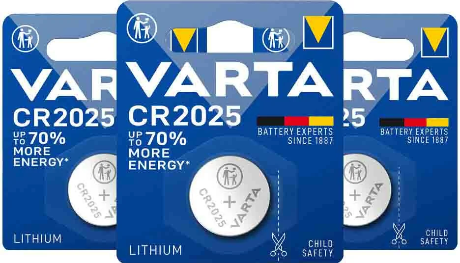 3x Varta Lithium Coin CR2025 Blister