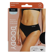 Boody Menstruatieondergoed Bikinislip Zwart Licht / Normaal Maat L