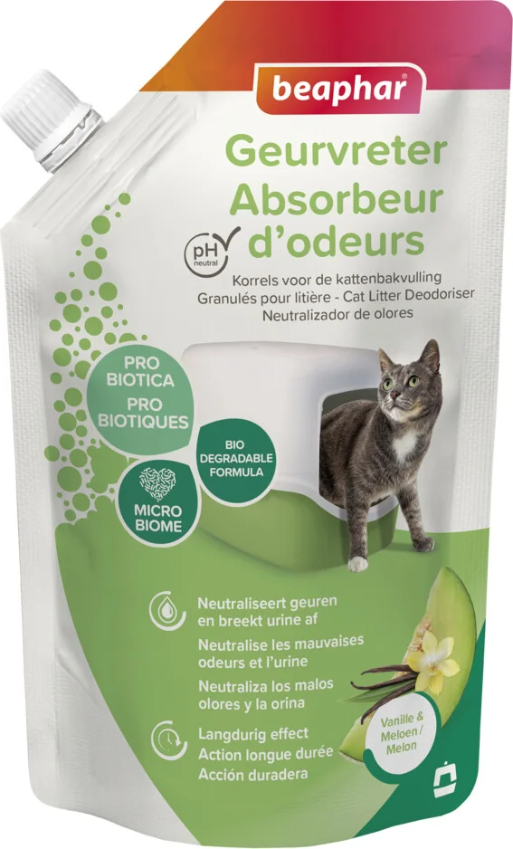 Beaphar Geurvreter Kattenbakreiniging Vanille & Meloen 400 gr