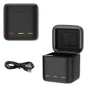 Telesin Oplaadbox voor 3 batterijen - voor GoPro 9 / GoPro 10 / GoPro 11 / GoPro 12