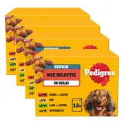 4x Pedigree Senior Honden Natvoer Vlees en Gevogelte in Gelei 12 x 100 gr