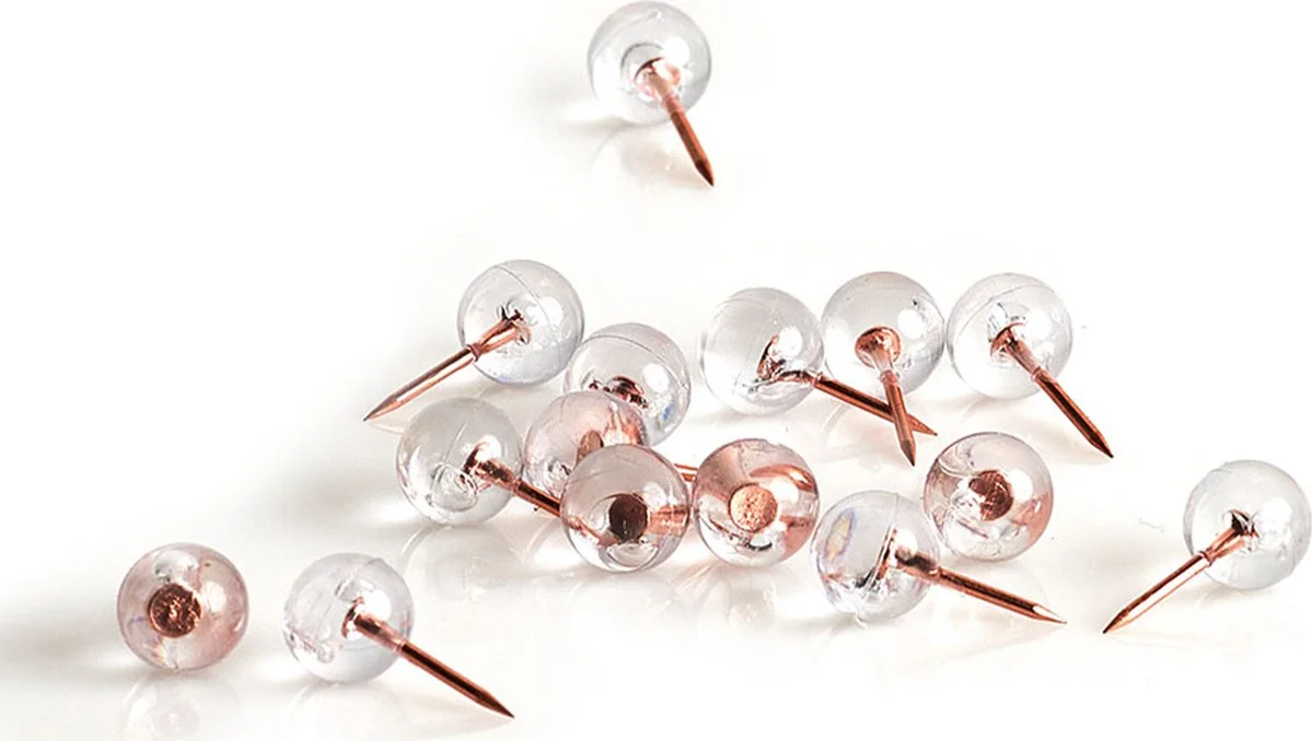 Zeller punaises - set 50x - rose goud - rond - voor prikbord