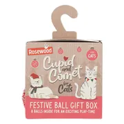 Rosewood Kattenspeelgoed Cupid & Comet Feestelijke Ballen Giftbox 8 stuks