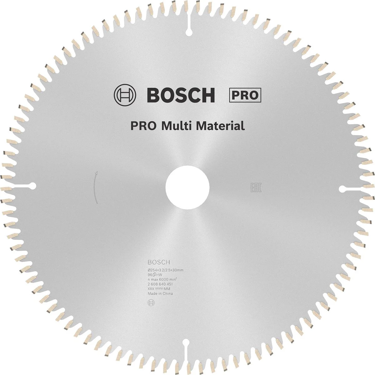 Bosch Professional Cirkelzaagblad PRO Multi Material | Ø 254 x 3,2 x 30mm 96T - 2608640451
