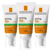 3x La Roche Posay Anthelios Dry Touch Anti-glim Zonnebrand SPF 50+ Gezicht 50 ml