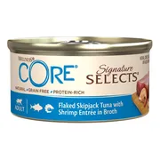 24x Wellness Core Kattenvoer Signature Selects Flaked Tonijn - Garnaal 79 gr