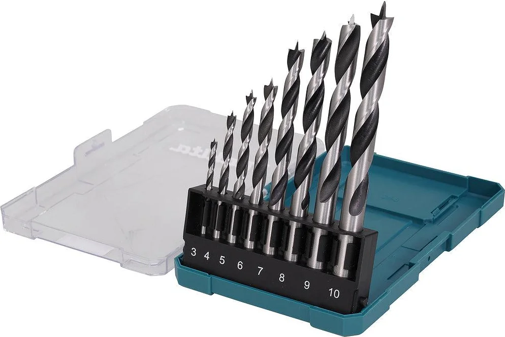 Makita D-77257 Houtborenset Ø 3-10mm in Cassette - 8-delig