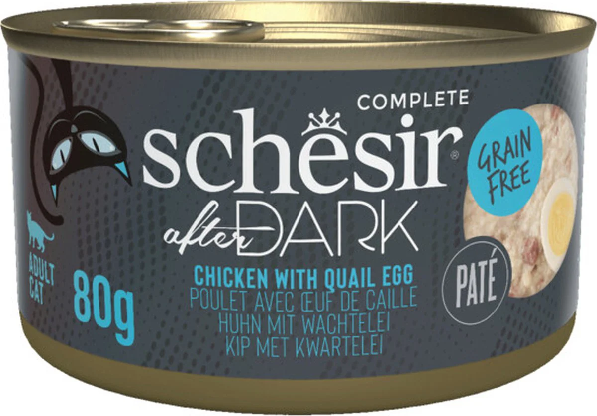 12x Schesir After Dark Paté Kip & Kwartelei 80 gr