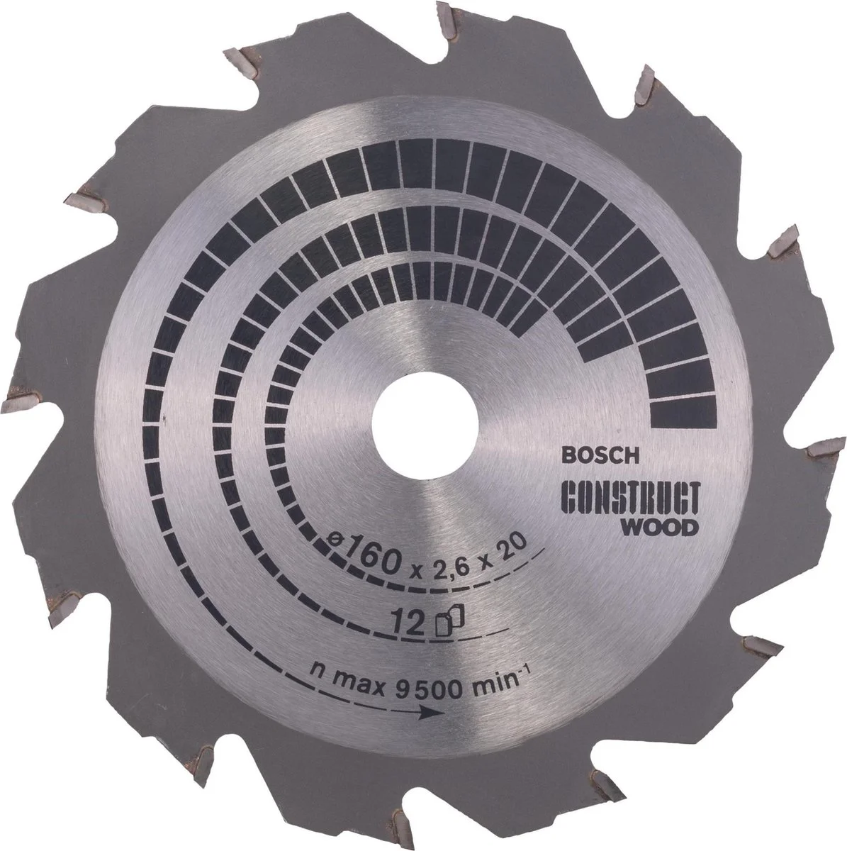 Bosch Professional Cirkelzaagblad PRO Construct Wood | Ø 160 x 2,6 x 20mm 12T - 2608640630