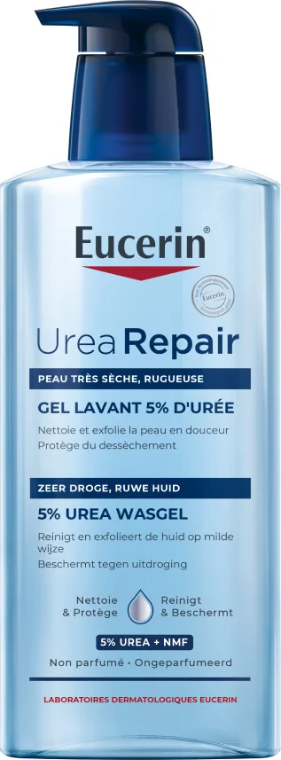 3x Eucerin UreaRepair Wasgel 5% Urea 400 ml