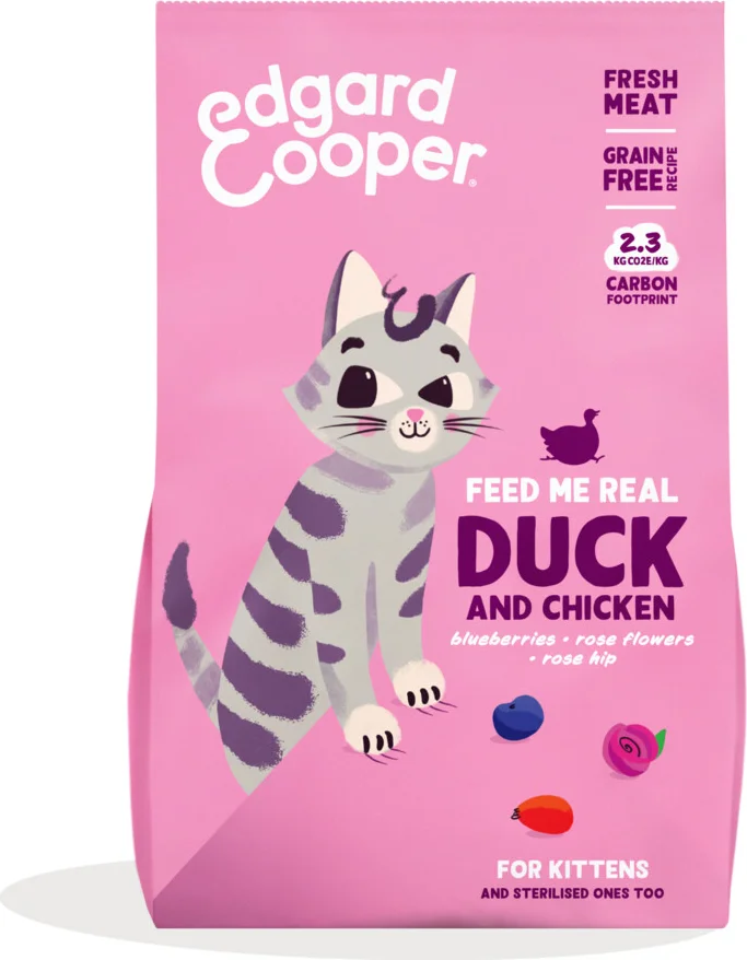 6x Edgard & Cooper Kattenvoer Kitten Eend - Kip 325 gr