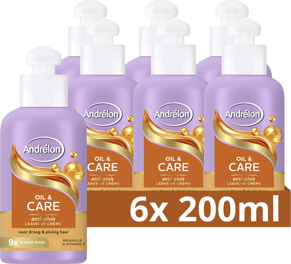 6x Andrélon Leave-In Creme Oil & Care 200 ml