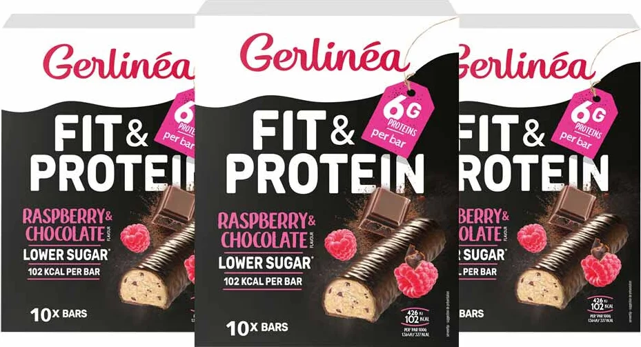 3x Gerlinea Repen Framboos & Chocolade 10x31 gr