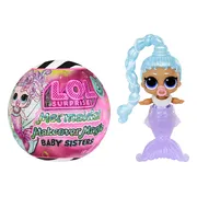 L.O.L. Surprise Mermaids! Makeover Magic Baby Sisters met zeemeerminstaarten die van kleur veranderen en een displaybol met schelpenthema, verzamelpoppen, voor kids van 4+