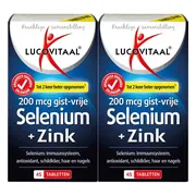 2x Lucovitaal Selenium & Zink 200 mcg Gistvrij 45 tabletten