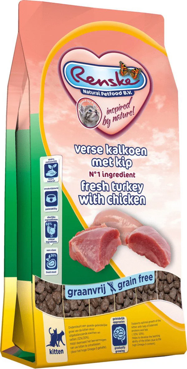 Renske Super Premium Kitten Kattenvoer Kalkoen & Kip 6 kg