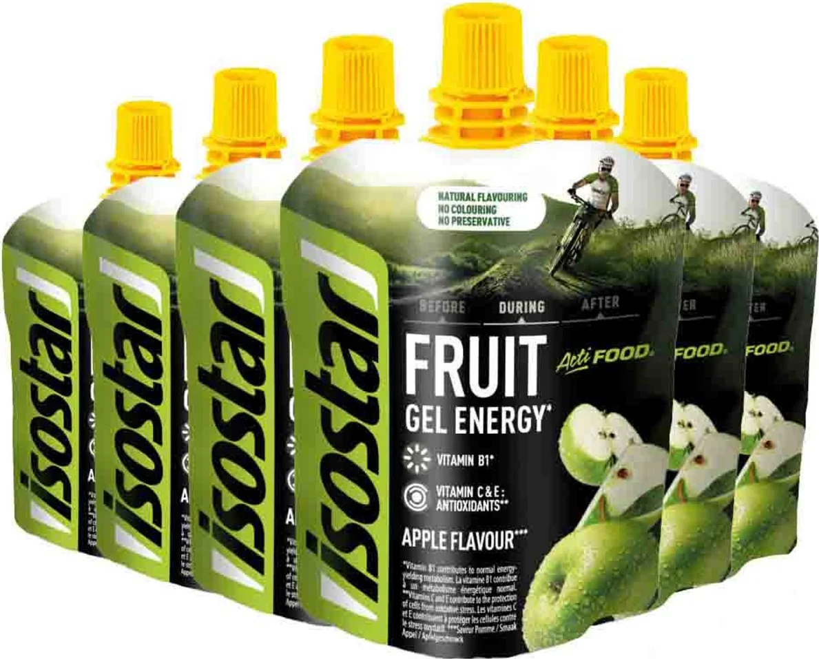 6x Isostar Energy Gel Appel 90 gr