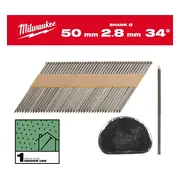 Milwaukee Nagels D-kop 34° 50mm | Gladde Schacht | Blank | VE=2200 - 4932492595