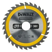 DeWALT Cirkelzaagblad voor Hout | Construction | Ø 165mm Asgat 30mm 30T - DT1937-QZ