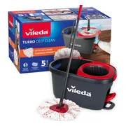Vileda Turbo 3in1 Mopset - Met Pedaalsysteem Zwart Rood Wit Blauw 1 set