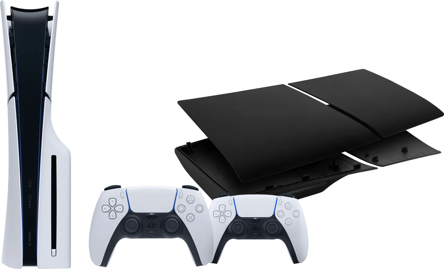 Sony PlayStation 5 Slim Disc Edition + Covers Zwart + Extra Controller Wit
