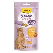 8x GimCat Kattensnack Cream Duo Kip & Pompoen 6 x 15 gr