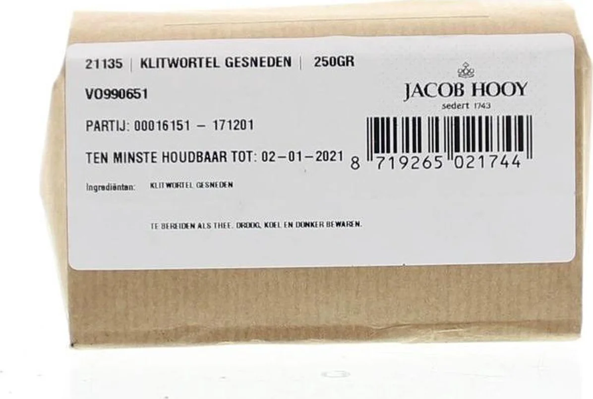 Jacob Hooy Klitwortel Gesneden 250gr