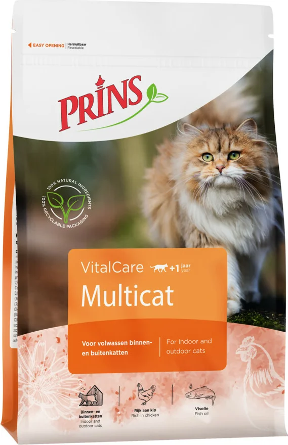6x Prins VitalCare Multicat Kattenvoer 400 gr