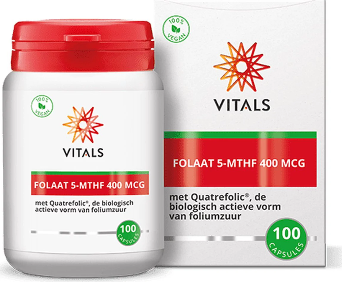 Vitals Folaat 5-mthf 400mcg Capsules 100CP