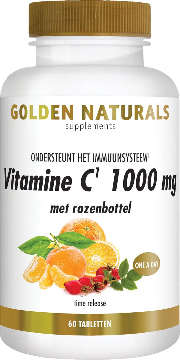 Golden Naturals Vitamine C 1000mg Rozenbottel Vegan 60 tabletten