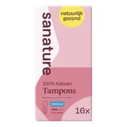 Sanature 100% Katoen Tampons Normaal 16ST