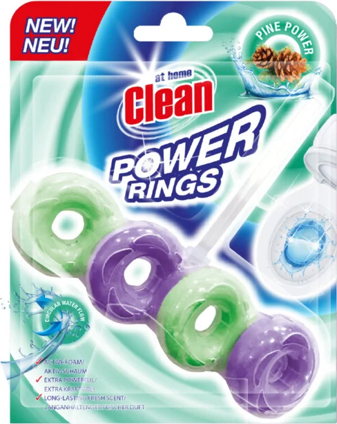 6x At Home Toiletblok Power Rings Pine 40 gr