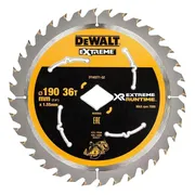 DeWALT Cirkelzaagblad voor Hout | Extreme Runtime | Ø 190mm Asgat Ruit 36T - DT40271-QZ