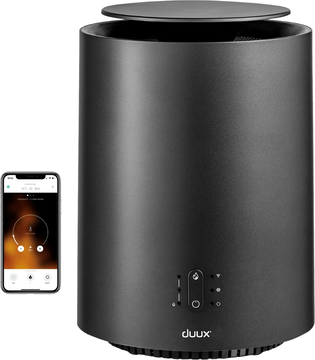 Duux Threesixty 2 Smart Elektrische Kachel - Keramische Kachel - 800/1200/1800 Watt Verwarming met Thermostaat - Grijs