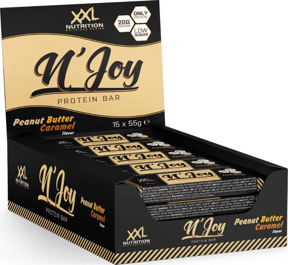 15x XXL Nutrition NJOY Proteïne Bar Pindakaas Caramel 55 gr