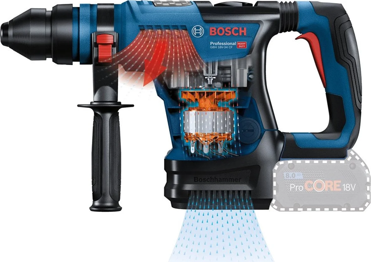 Bosch Professional GBH 18V-34 CF Accu combihamer SDS-Plus 5,8J + snelwisselboorkop 18V 5.5Ah in koffer - 0611914003