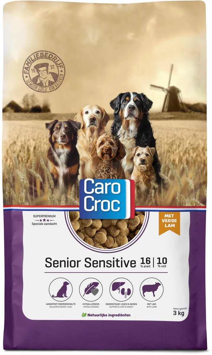 CaroCroc Hondenvoer Droog Senior Sensitive 3 kg