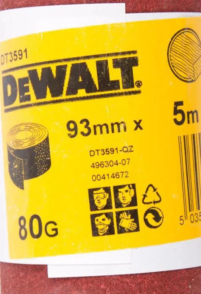DeWALT DT3591 P80 Schuurpapier rol 5m x 93mm