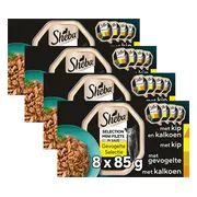 4x Sheba Mini Filets Adult Kattenvoer Natvoer Gevogelte in Saus Kuipjes 680 gr