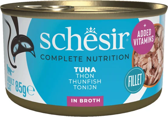Schesir Complete & Balanced Kattenvoer Tonijn in Boullion 85 gr