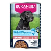 6x Eukanuba Hondenvoer Nat Life Care Dog Senior Forel en Zoete Aardappel 400 gr