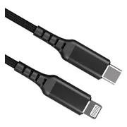 USB C naar Lightning kabel | Laadsnelheid 5V / 3A / 15 watt | USB 2.0 | 480 Mb/s | Male to male | MFI-gecertificeerd | Zwart | 0.5 meter | Allteq