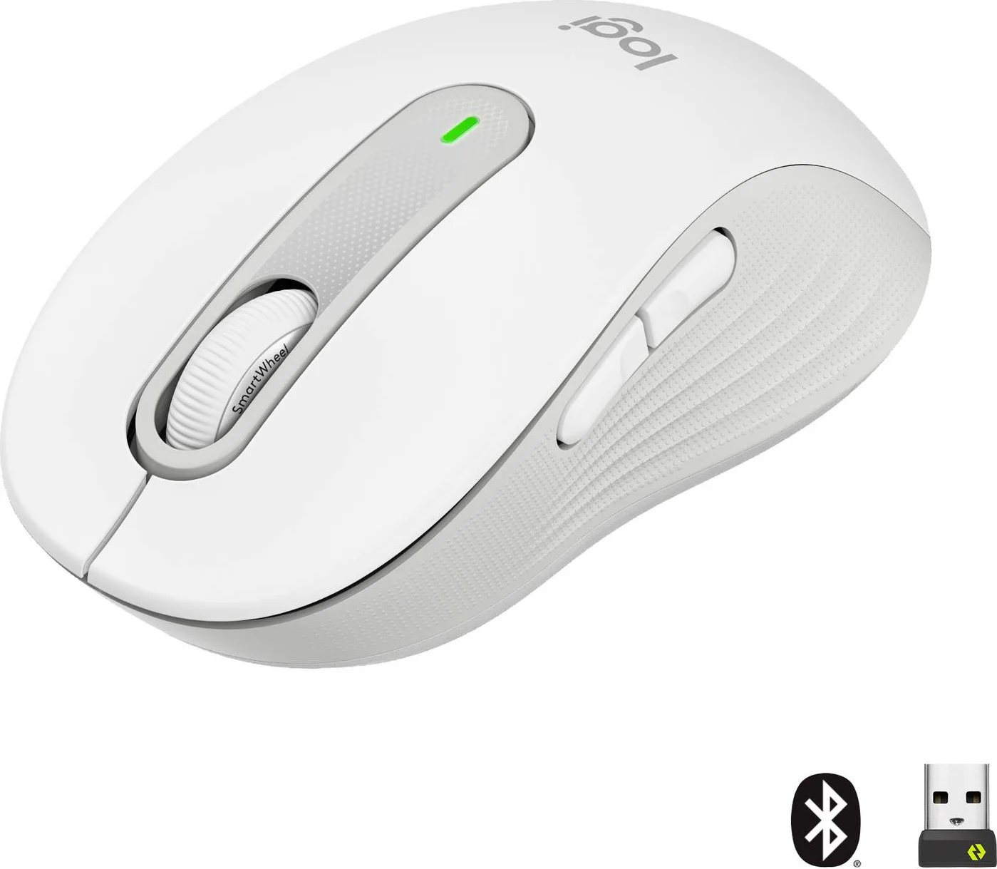 Logitech Signature M650 - Draadloze Muis - Bluetooth en USB Nano Ontvanger - Wit
