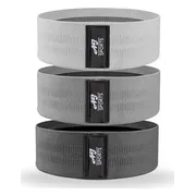 AJ-Sports Weerstandsbanden - Booty Band - Resistance band - Fitness elastiek - Zwart/Grijs/Lichtgrijs - set van 3 - Resistance band - Fitness band - Fitness - Inclusief handleiding & draagtas