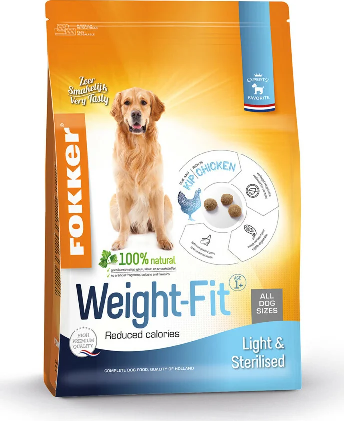 3x Fokker Weight-Fit Hondenvoer 2,5 kg