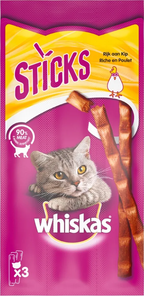 Whiskas Sticks Kattensnack Kip 18 gr
