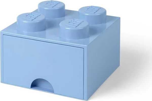 LEGO Opbergsteen met 4 noppen en 1 lade - lichtblauw