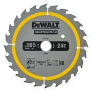 DeWALT Cirkelzaagblad voor Hout | Construction | Ø 165mm Asgat 20mm 24T - DT1949-QZ
