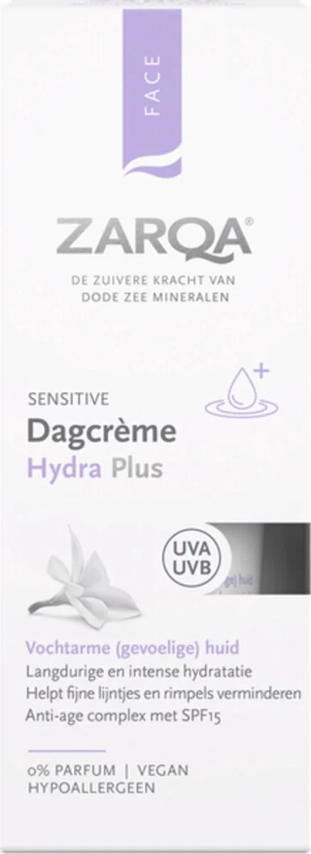 Zarqa Sensitive Dagcrème Hydra Plus 0% Parfum SPF15 50ML