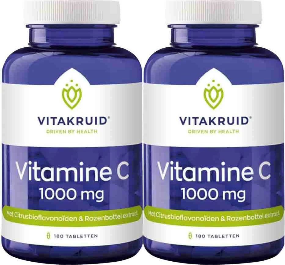 2x Vitakruid Vitamine C 1000 mg 180 tabletten